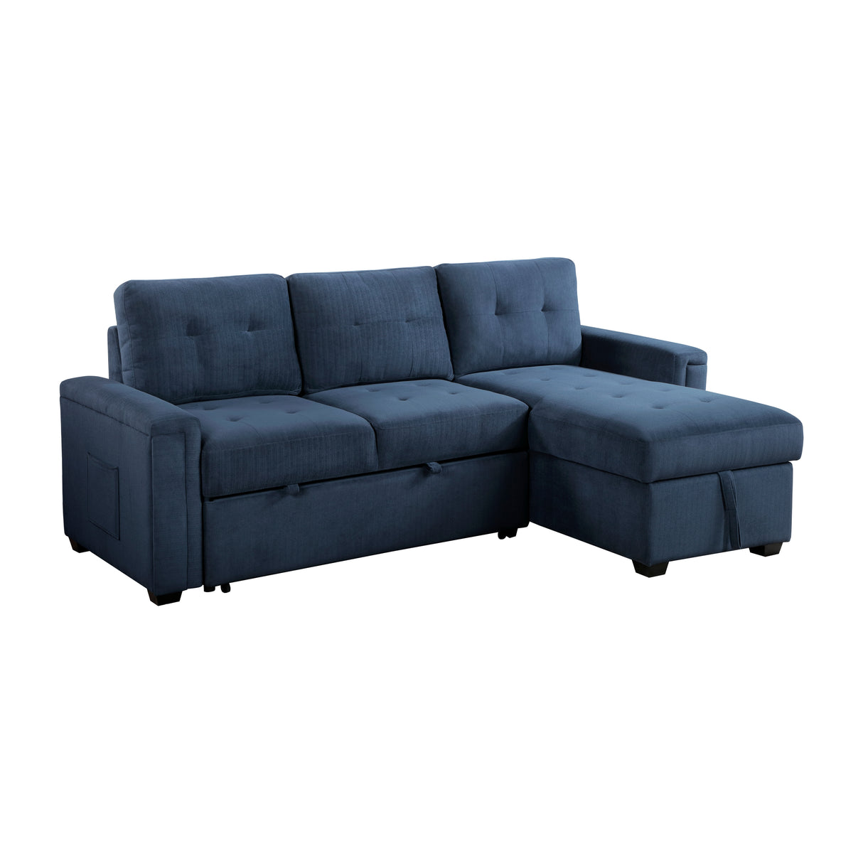 Barbara Navy Reversible Sectional with Hidden Storage and Pull-out Bed from Homelegance - Luna Furniture