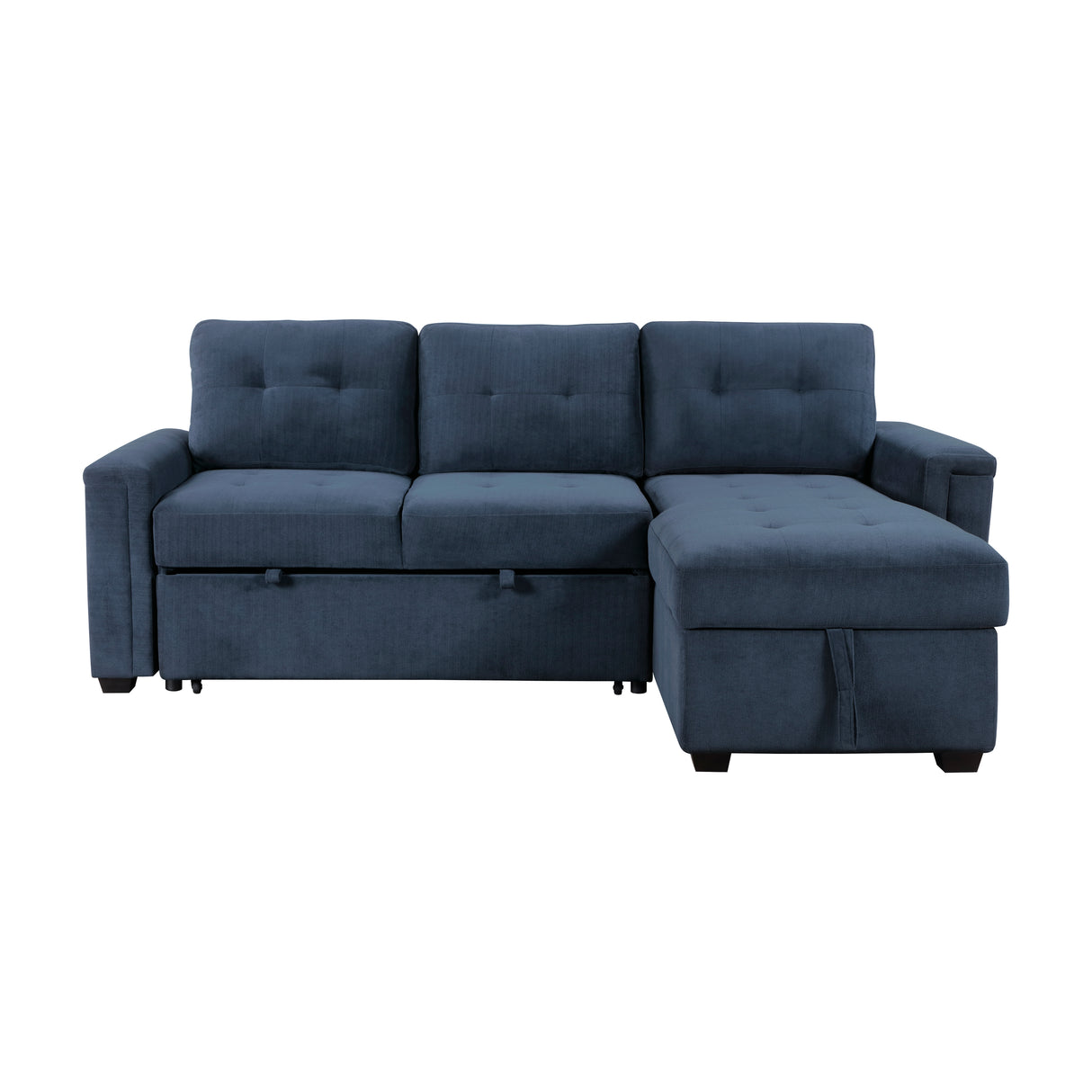 Barbara Navy Reversible Sectional with Hidden Storage and Pull-out Bed from Homelegance - Luna Furniture
