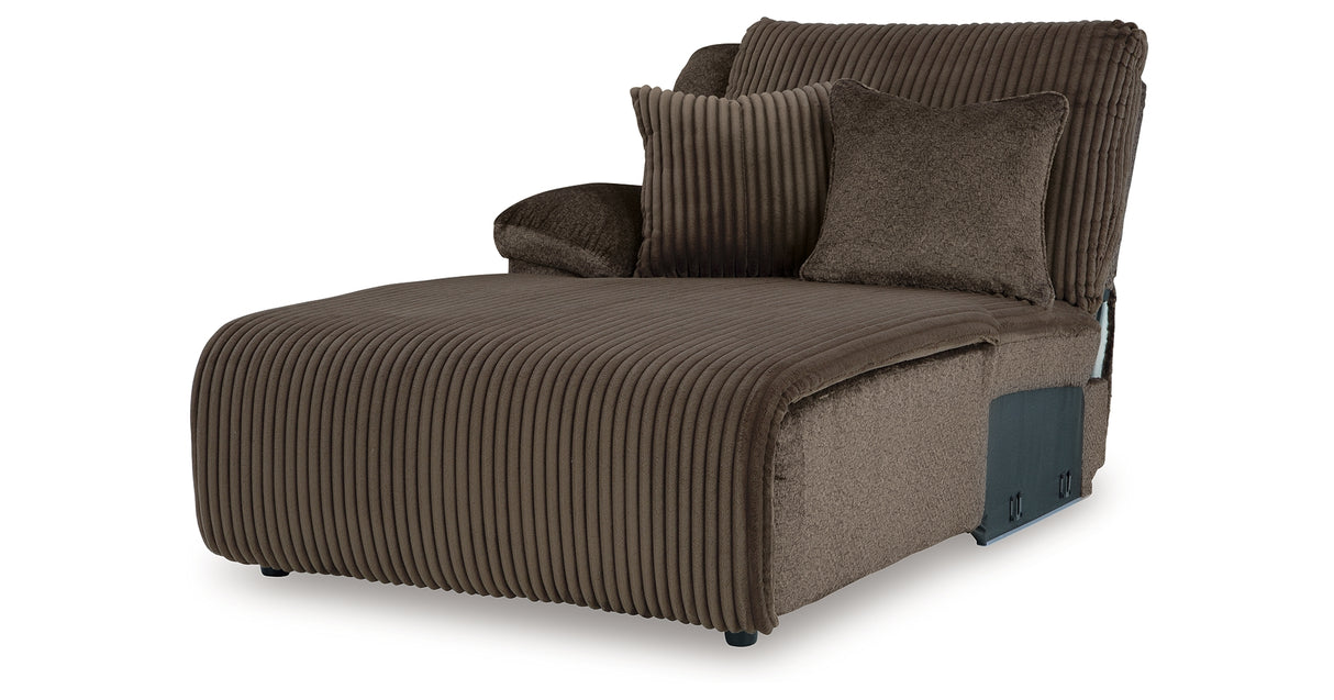 Top Tier Chocolate Left-Arm Facing Press Back Chaise from Ashley Furniture - Luna Furniture