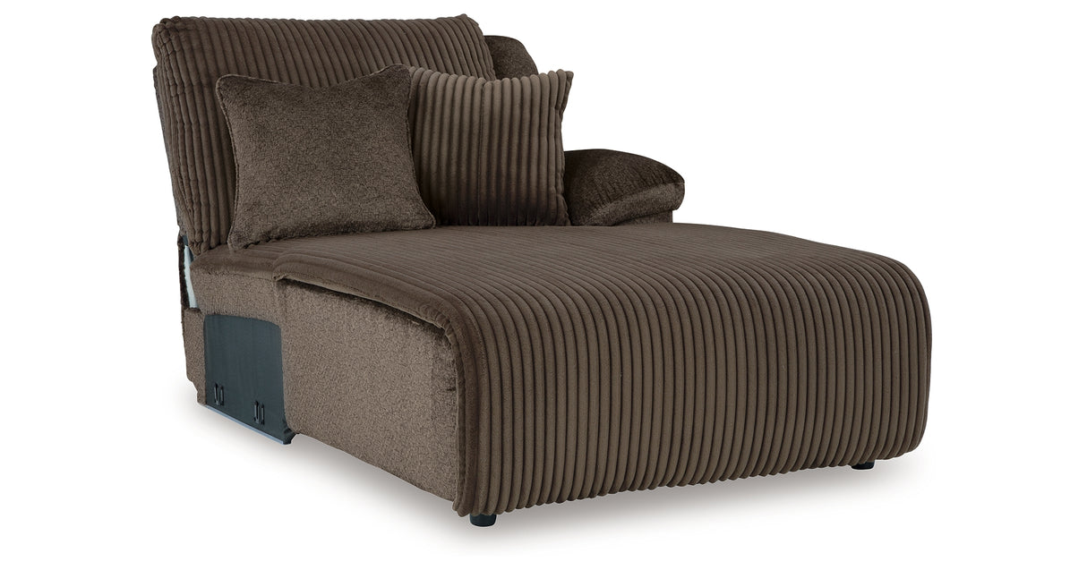 Top Tier Chocolate 3-Piece RAF Chaise Reclining Sectional from Ashley - Luna Furniture