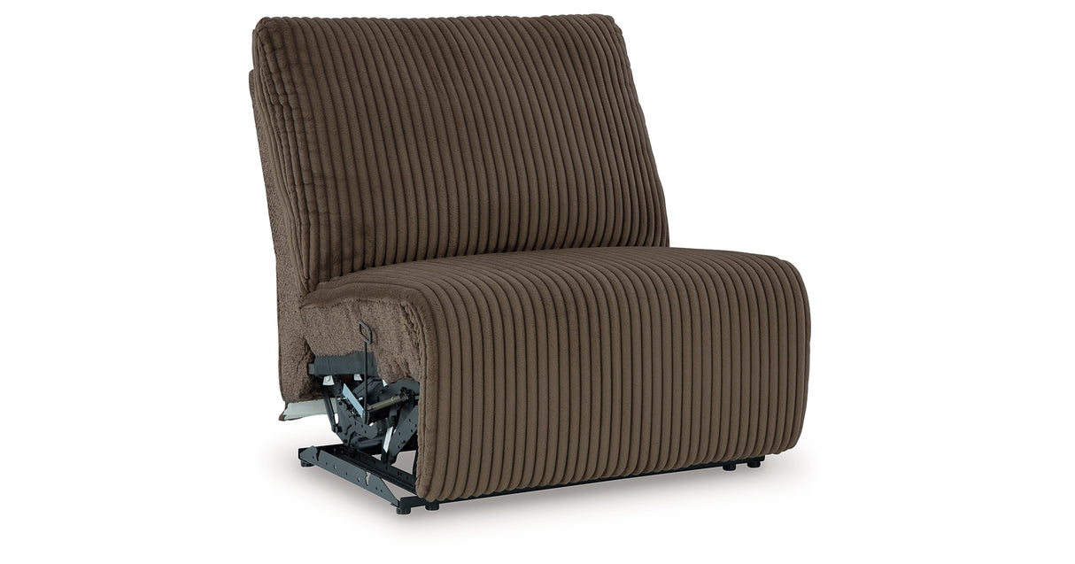 Top Tier Chocolate Armless Recliner from Ashley - Luna Furniture