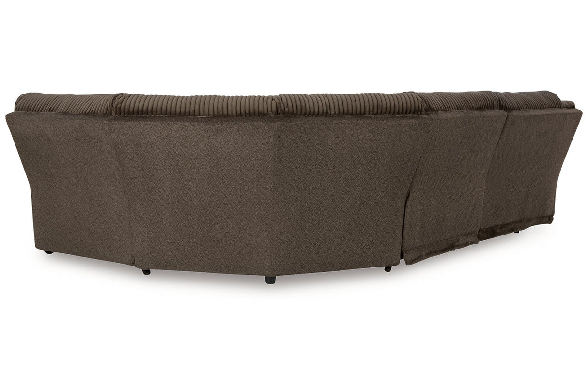 Top Tier Chocolate 5-Piece Reclining Sectional from Ashley - Luna Furniture