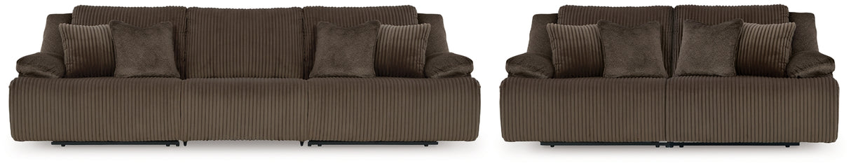 Top Tier Chocolate Reclining 3-Piece Sofa & 2-Piece Loveseat Set from Ashley Furniture - Luna Furniture