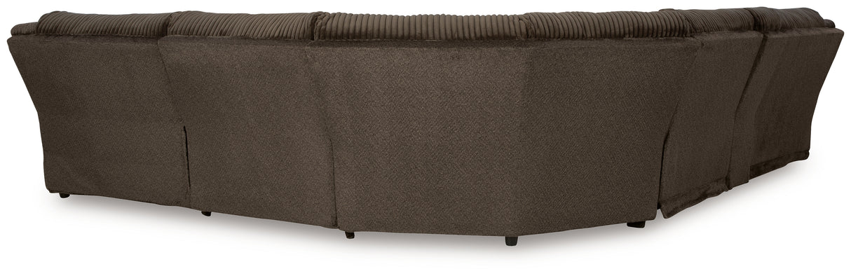 Top Tier Chocolate 6-Piece RAF Chaise Reclining Sectional from Ashley - Luna Furniture