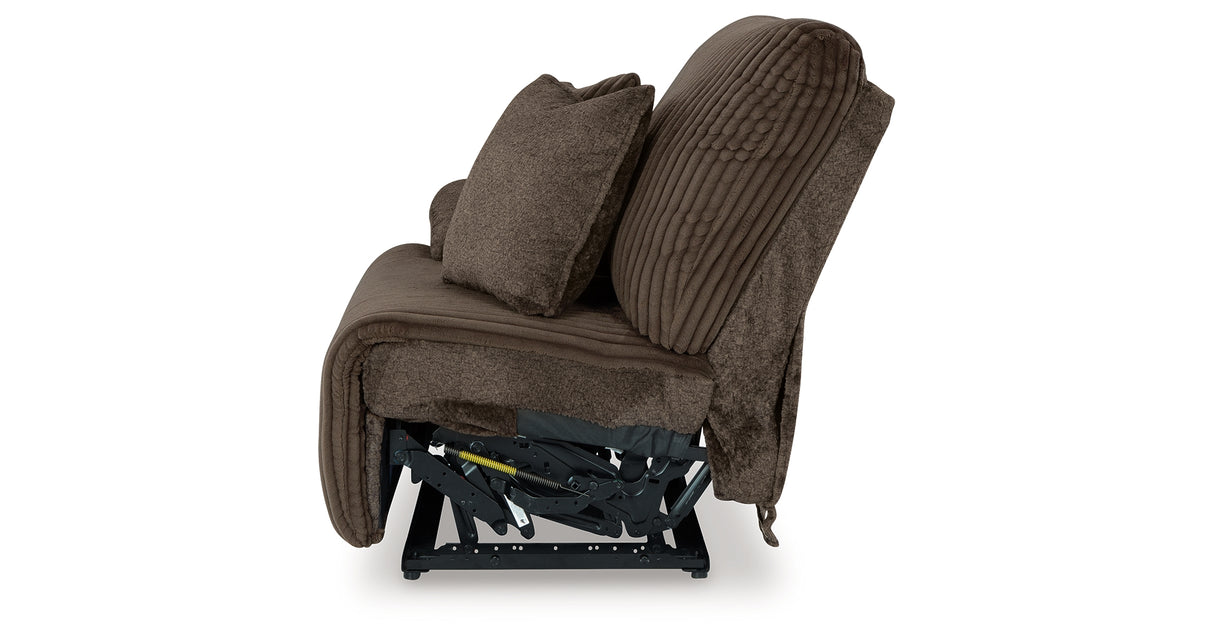 Top Tier Chocolate 3-Piece RAF Chaise Reclining Sectional from Ashley - Luna Furniture