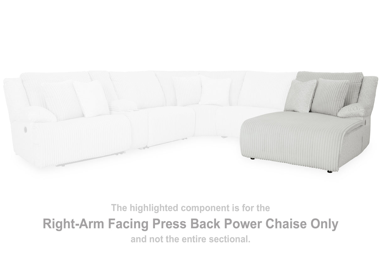 Top Tier Alloy Right-Arm Facing Power Reclining Back Chaise from Ashley - Luna Furniture