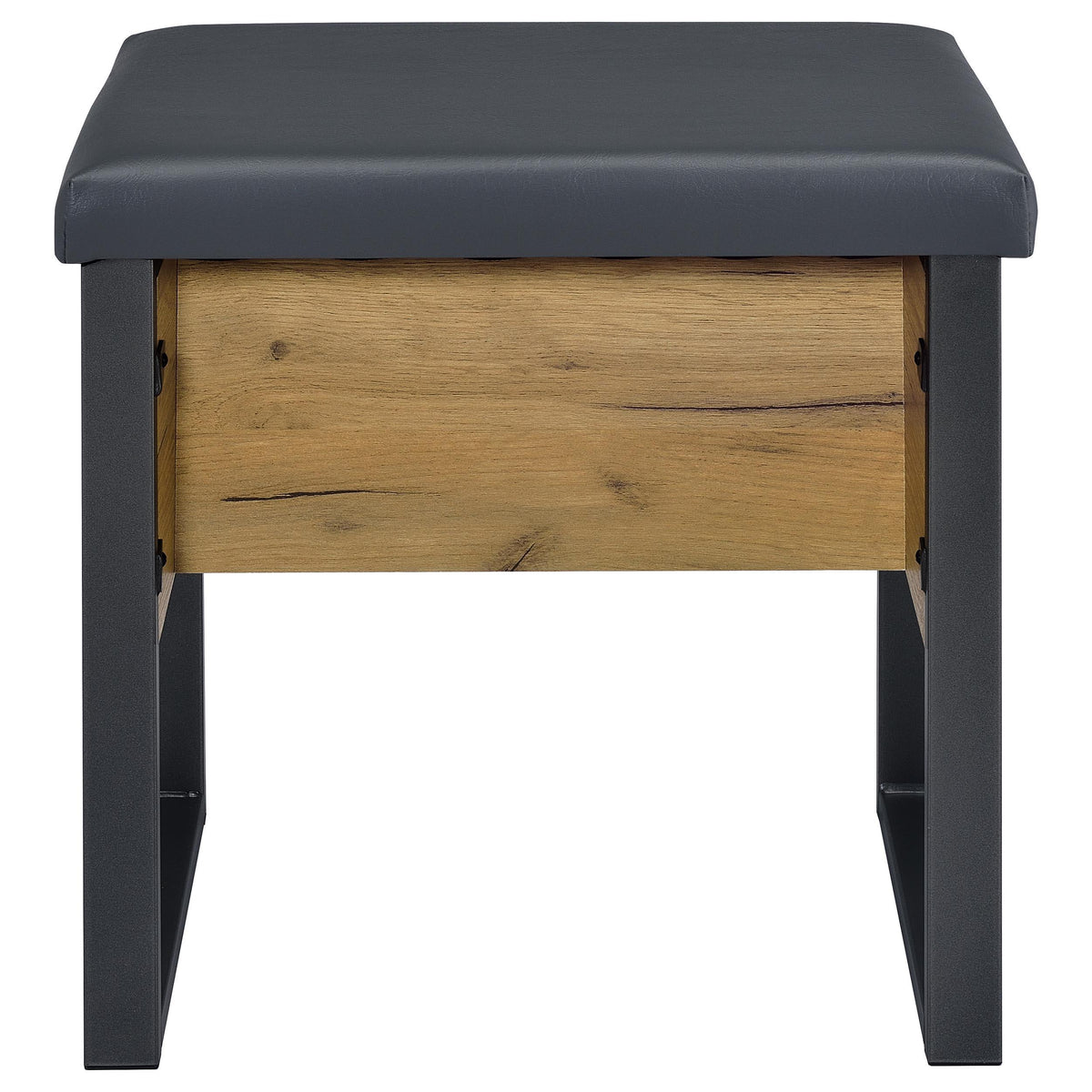 Bettin Golden Oak Vanity Set with Sliding Mirror and Stool from Coaster - Luna Furniture