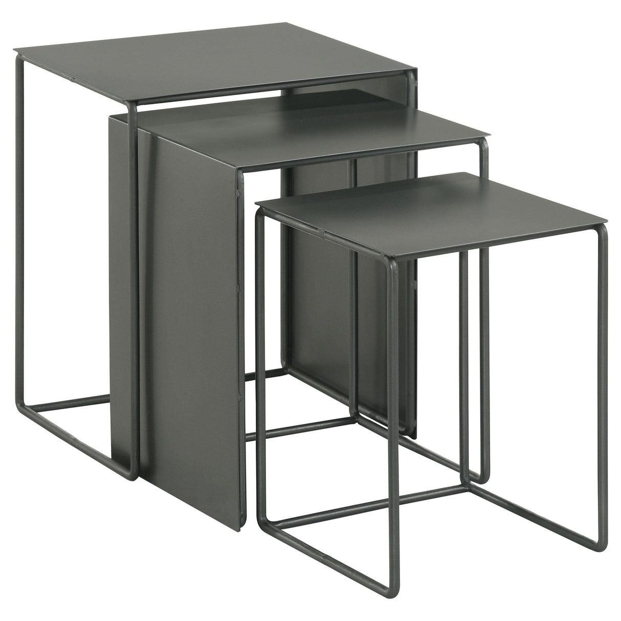 Imez Gray 3-Piece Rectangular Metal Nesting Table from Coaster - Luna Furniture