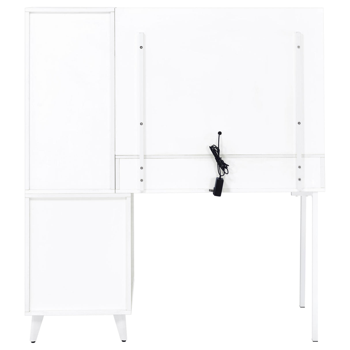 Souza White High Gloss 5-Drawer Makeup Vanity Table With LED Mirror from Coaster - Luna Furniture