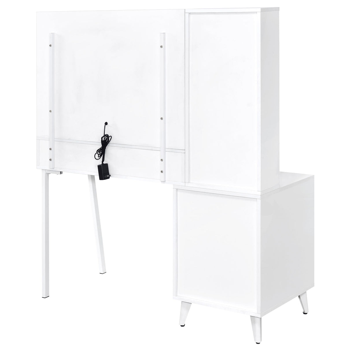 Souza White High Gloss 5-Drawer Makeup Vanity Table With LED Mirror from Coaster - Luna Furniture