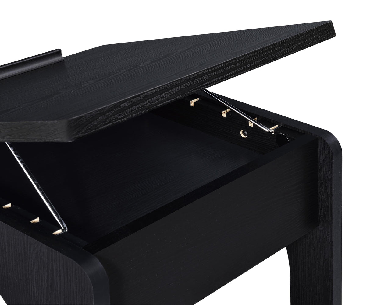 Ralston Black C-Shaped Lift-Top Sofa Side Table With Casters from Coaster - Luna Furniture