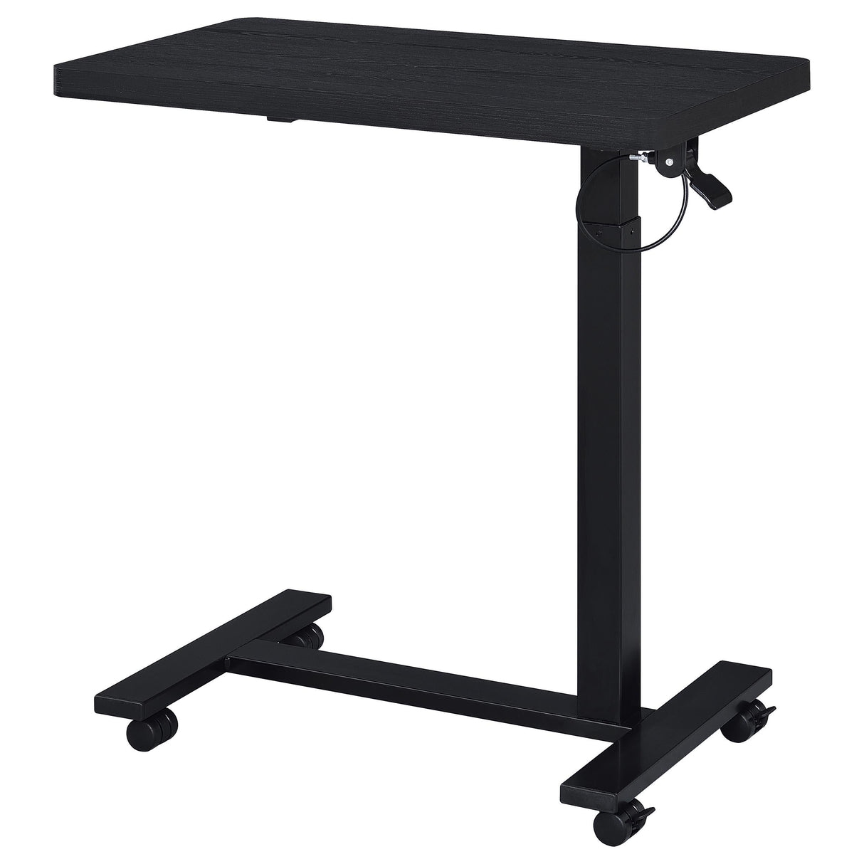 Westpark Black Pneumatic Adjustable C-Shape Side Table with Casters from Coaster - Luna Furniture