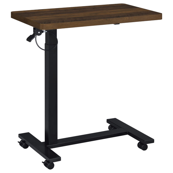 Westpark Dark Pine Adjustable C-Shape Side Table with Casters