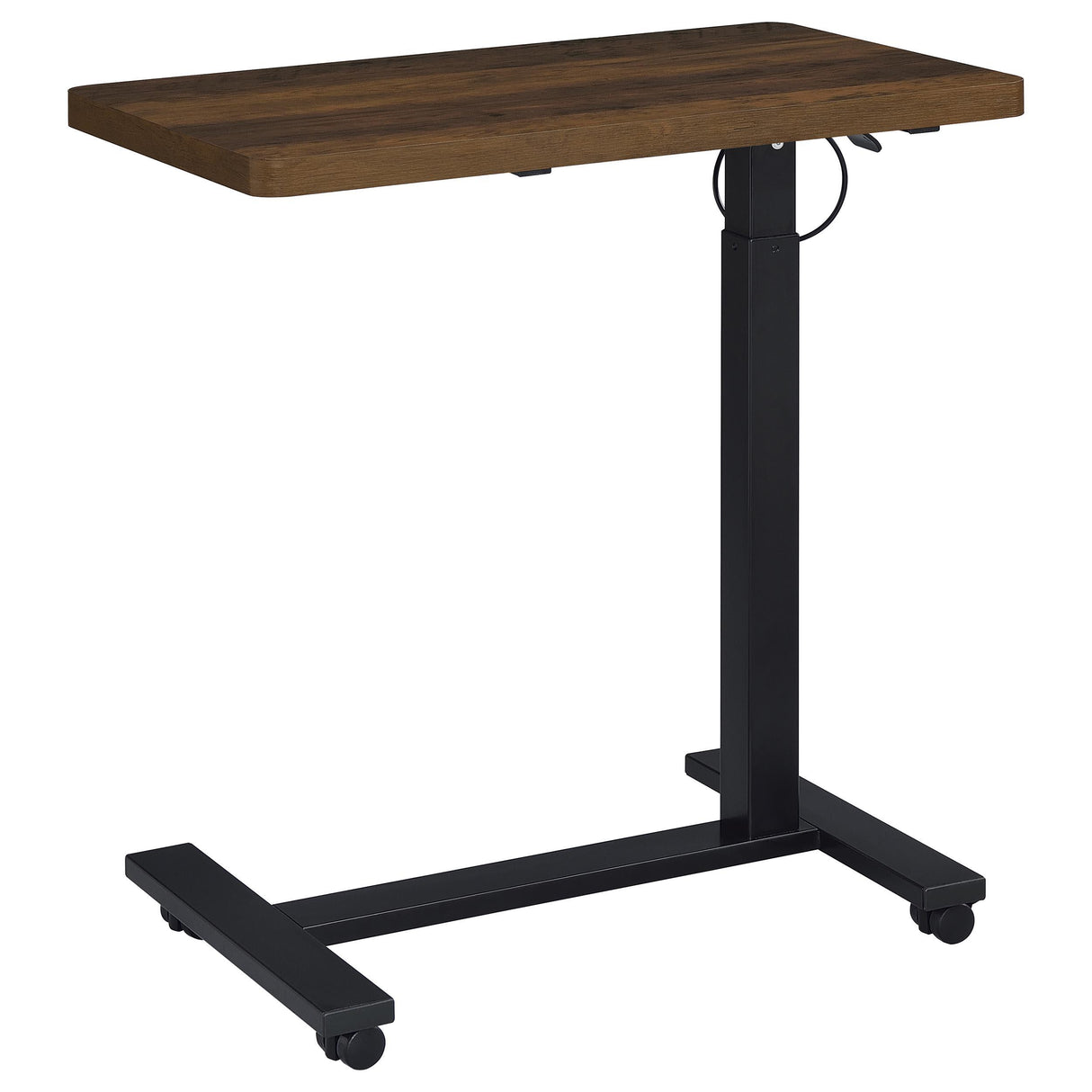 Westpark Dark Pine Adjustable C-Shape Side Table with Casters from Coaster - Luna Furniture