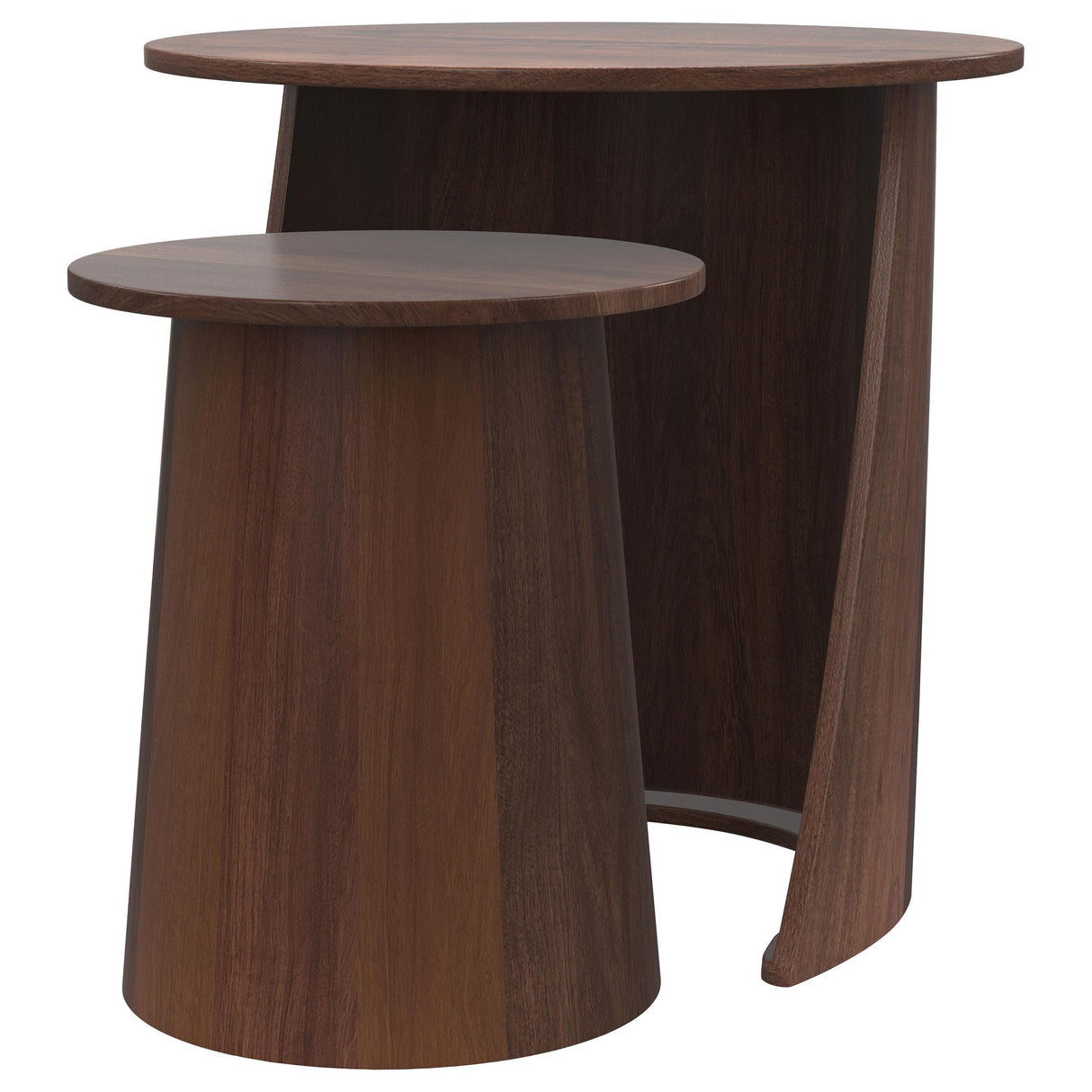 Yency Mango Brown 2-Piece Solid Wood Round Nesting Table from Coaster - Luna Furniture