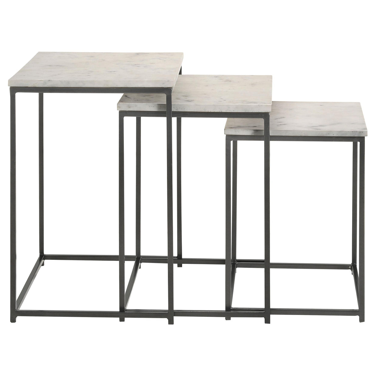 Medora White Marble 3-Piece Marble Top Nesting Table Set from Coaster - Luna Furniture