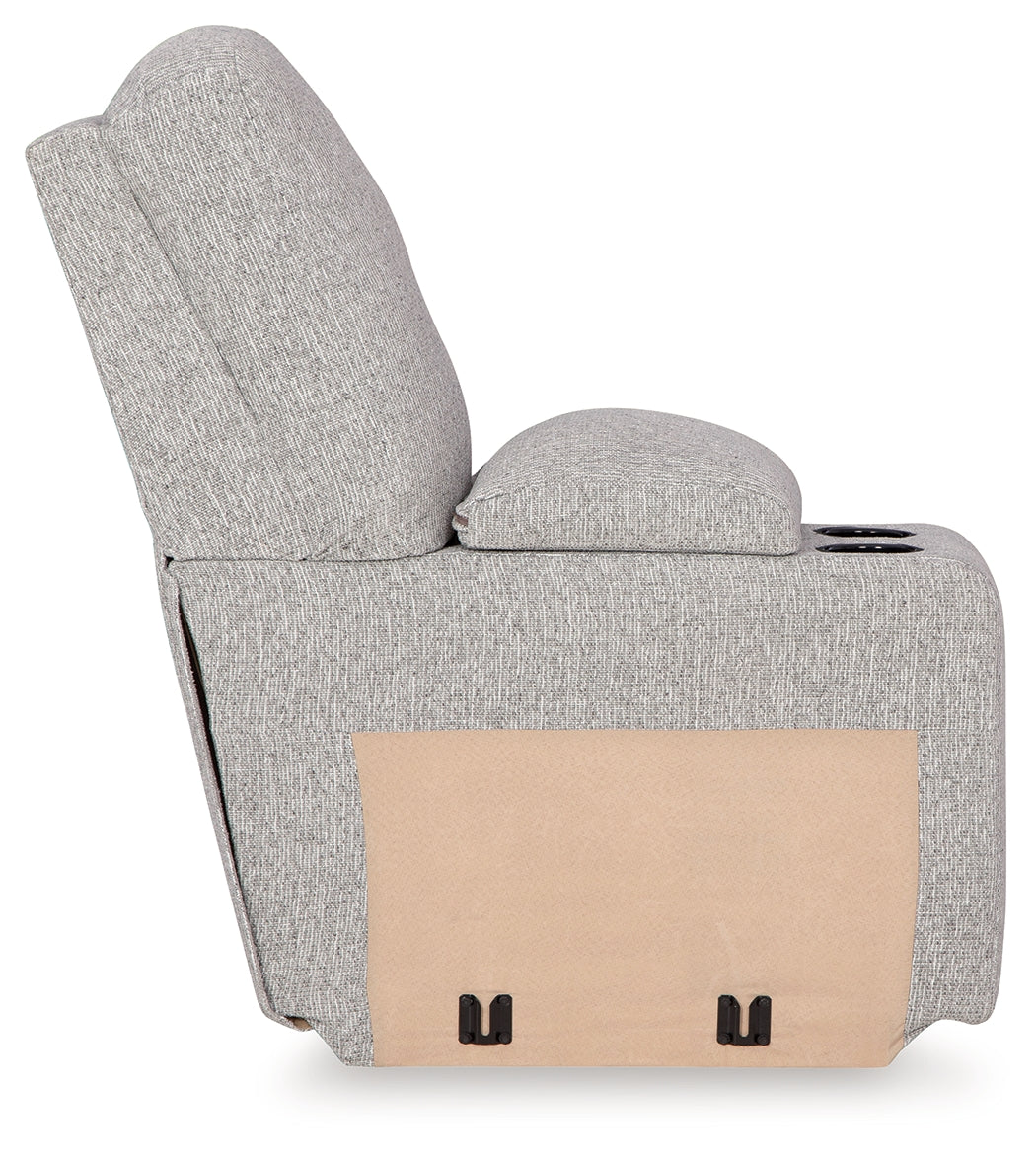Acklen Place Pewter 6-Piece Power Reclining Sectional and Power Recliner from Ashley - Luna Furniture