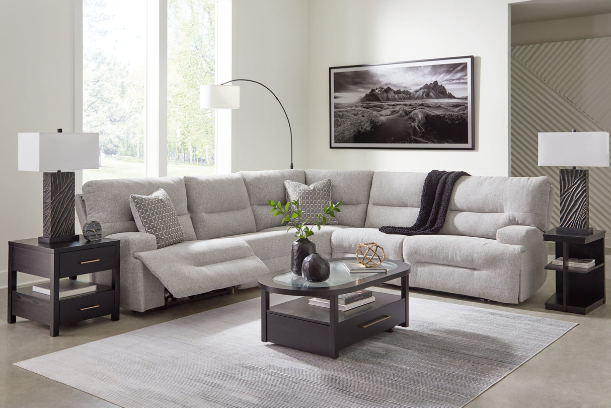 Acklen Place Pewter 5-Piece Power Reclining Sectional from Ashley - Luna Furniture