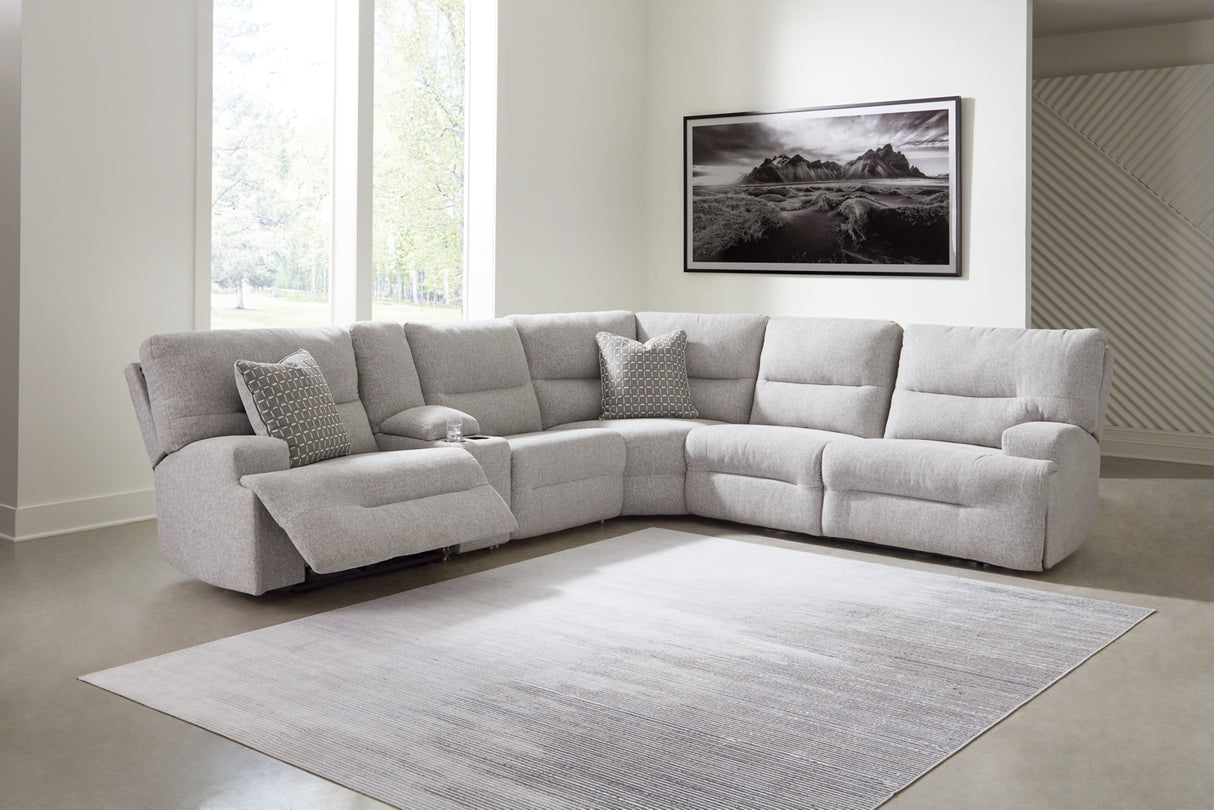 Acklen Place Pewter 6-Piece Power Reclining Sectional from Ashley - Luna Furniture