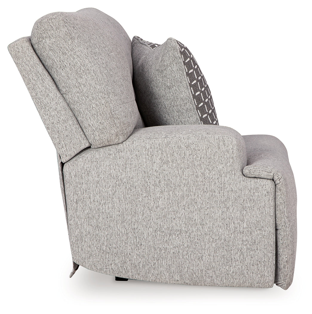Acklen Place Pewter 6-Piece Power Reclining Sectional and Power Recliner from Ashley - Luna Furniture