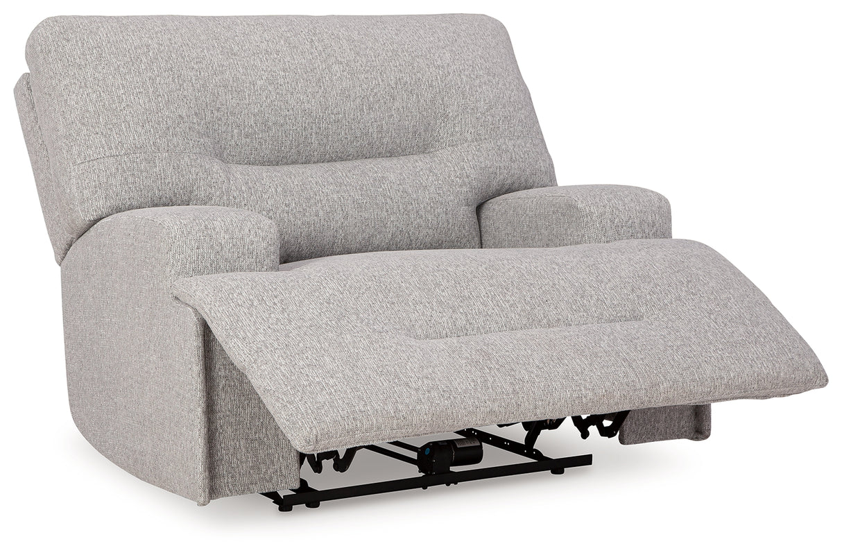 Acklen Place Pewter 6-Piece Power Reclining Sectional and Power Recliner from Ashley - Luna Furniture