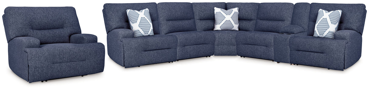 Acklen Place Navy 7-Piece Power Reclining Sectional from Ashley - Luna Furniture