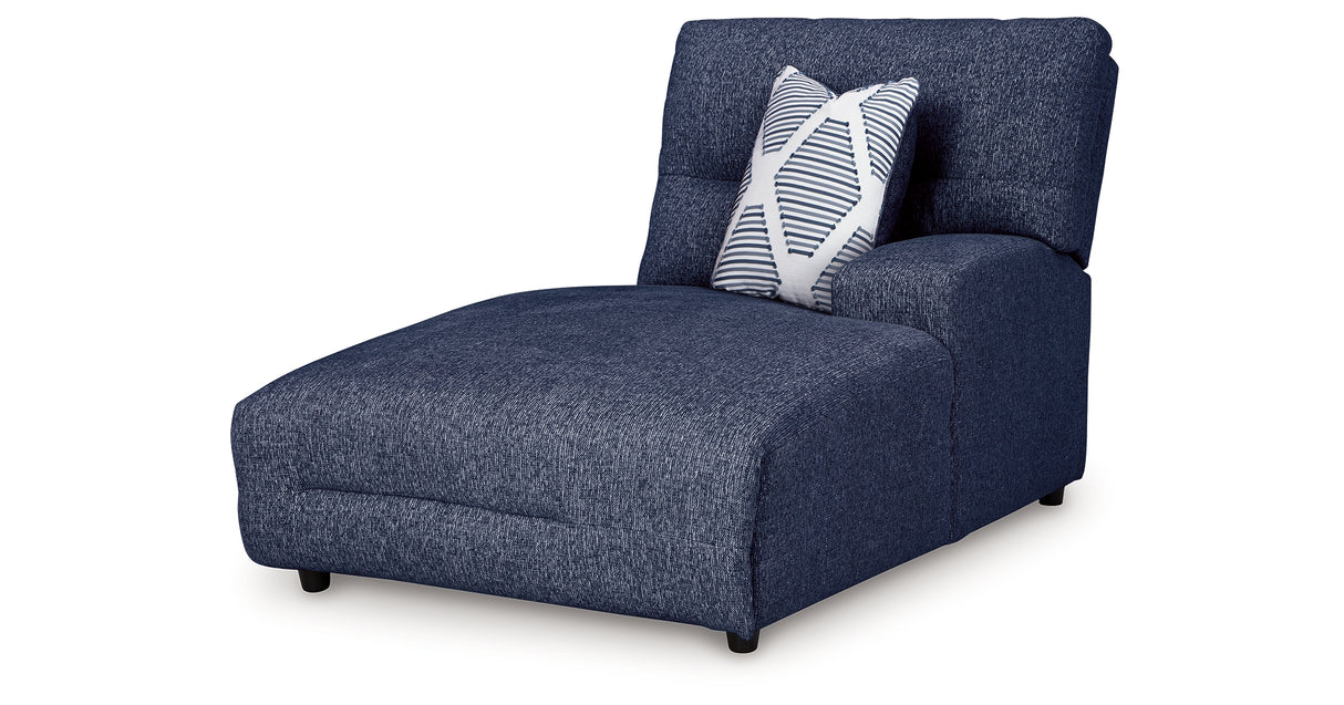 Acklen Place Navy Right-Arm Facing Power Press Back Chaise from Ashley - Luna Furniture