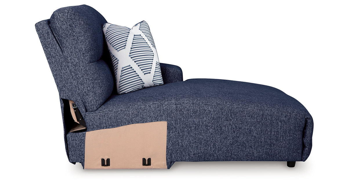 Acklen Place Navy Right-Arm Facing Power Press Back Chaise from Ashley - Luna Furniture