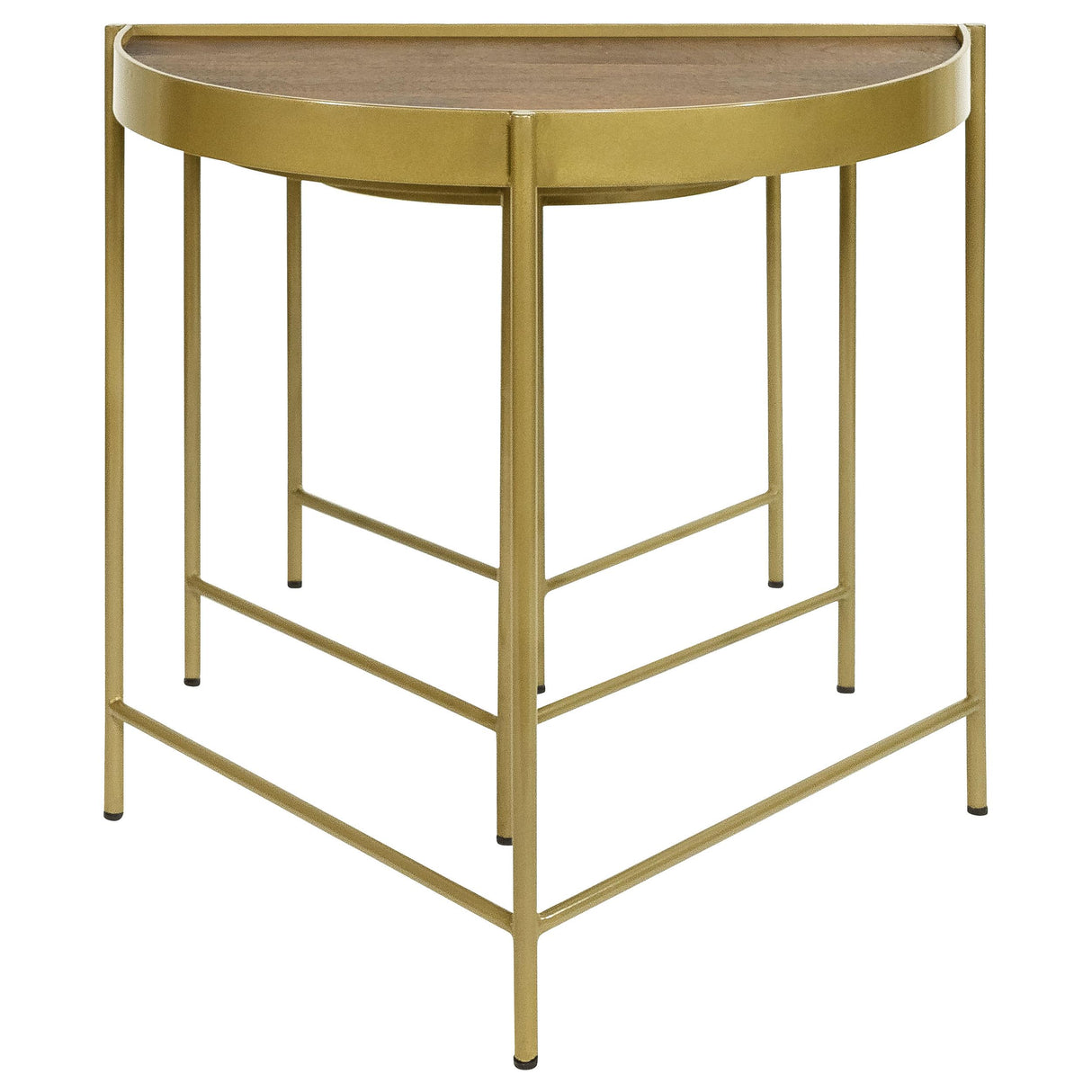 Tristen Brown and Gold 3-Piece Demilune Nesting Table With Recessed Top from Coaster - Luna Furniture