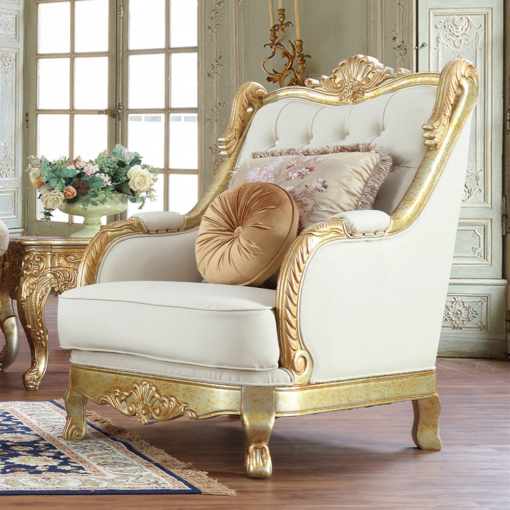 HD-93630 Metallic Antique Gold Chair from Homey Design - Luna Furniture