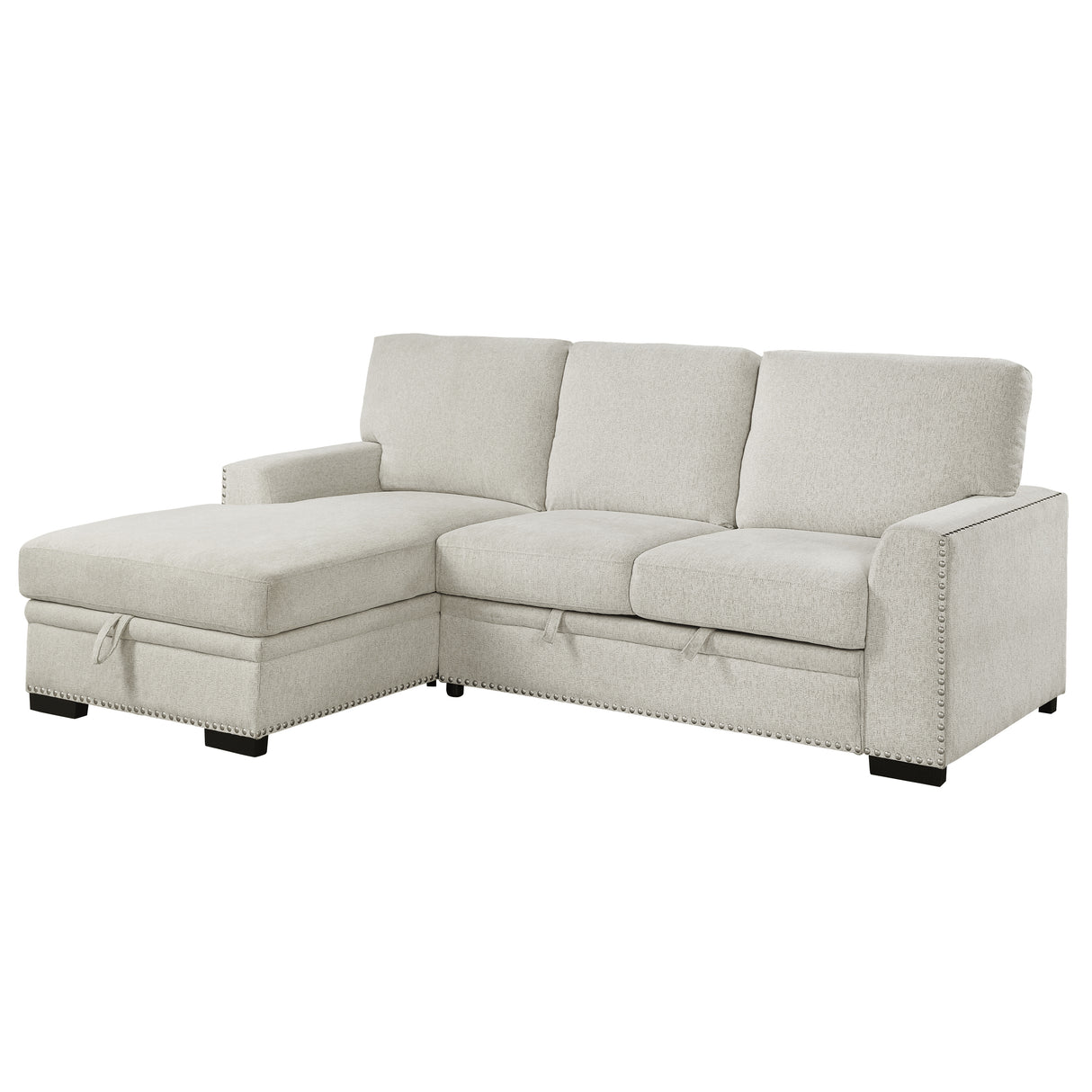 Morelia Beige RAF Storage Sleeper Sofa Chaise