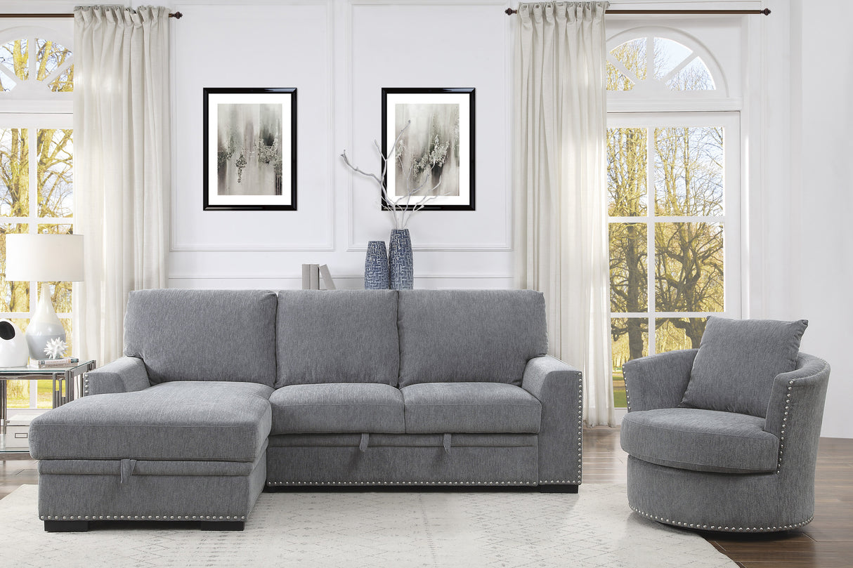 Morelia Beige RAF Storage Sleeper Sofa Chaise from Homelegance - Luna Furniture