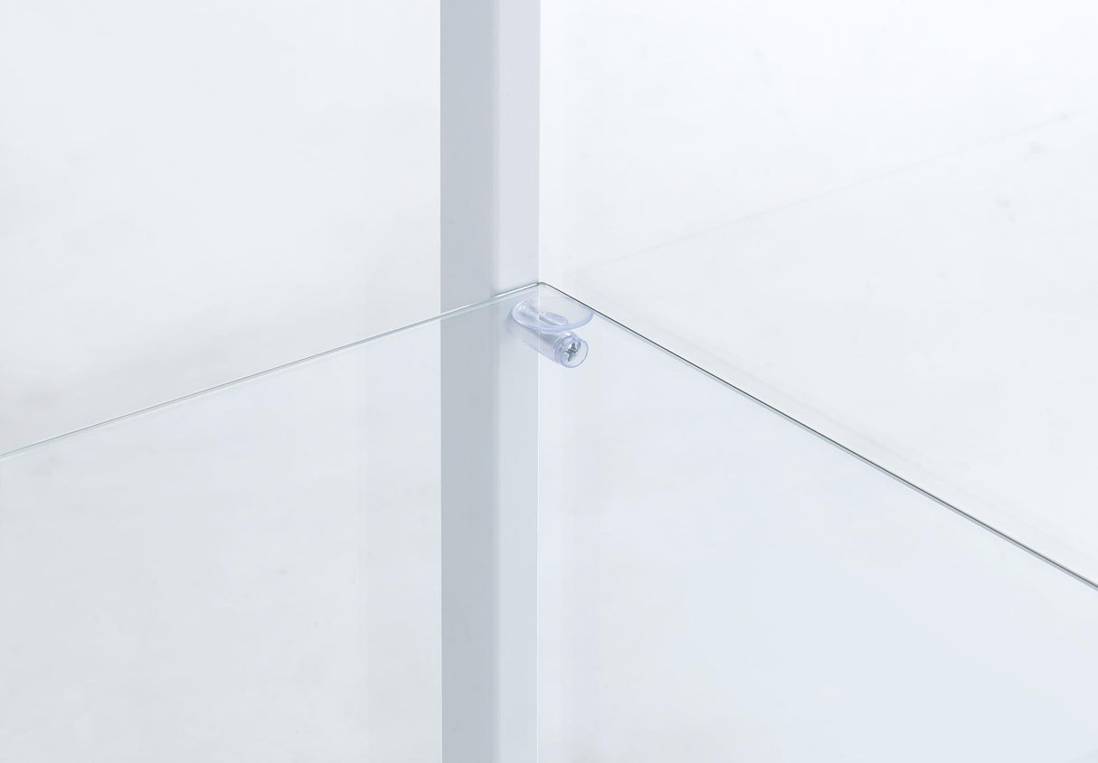 Delphinium White 4-Shelf Clear Glass Curio Display Cabinet from Coaster - Luna Furniture