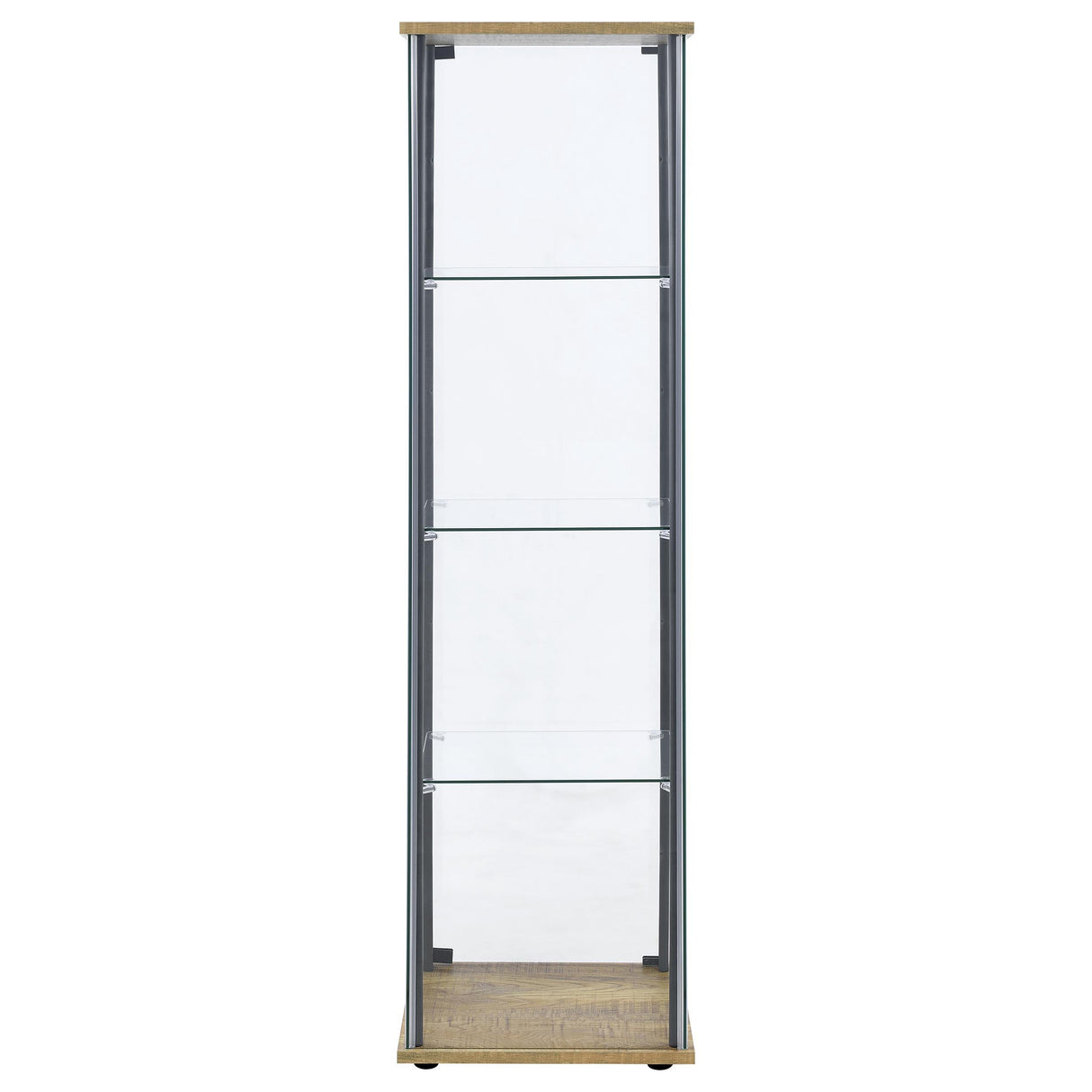 Bellatrix Mango 3-Shelf Clear Glass Curio Cabinet from Coaster - Luna Furniture