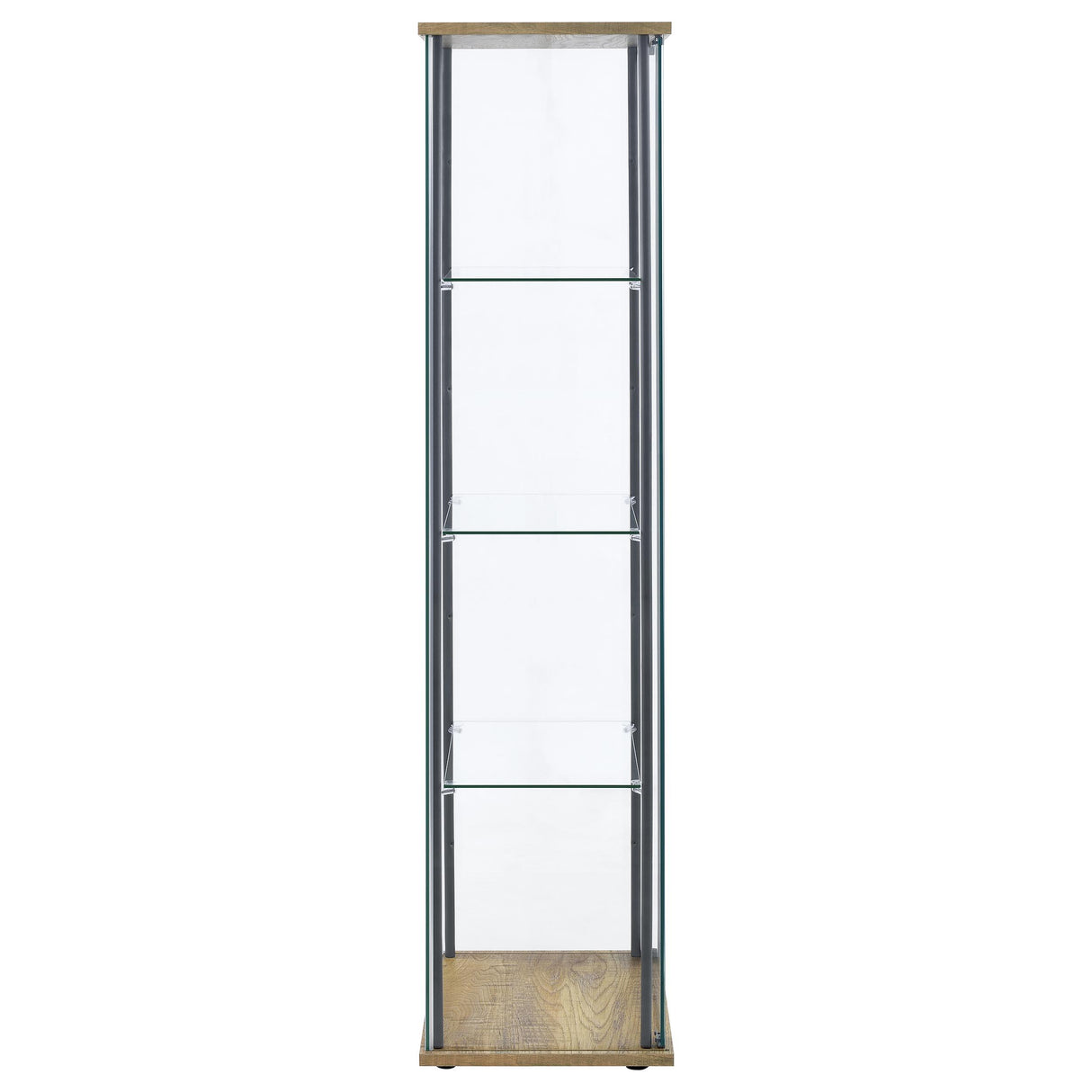 Bellatrix Mango 3-Shelf Clear Glass Curio Cabinet from Coaster - Luna Furniture