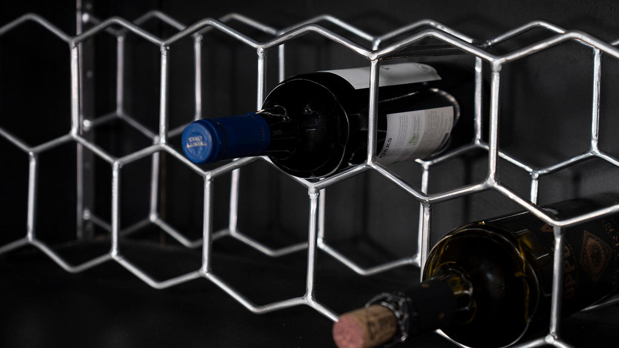 Borman Walnut and Black 2-Door Bar Cabinet Wine Storage from Coaster - Luna Furniture