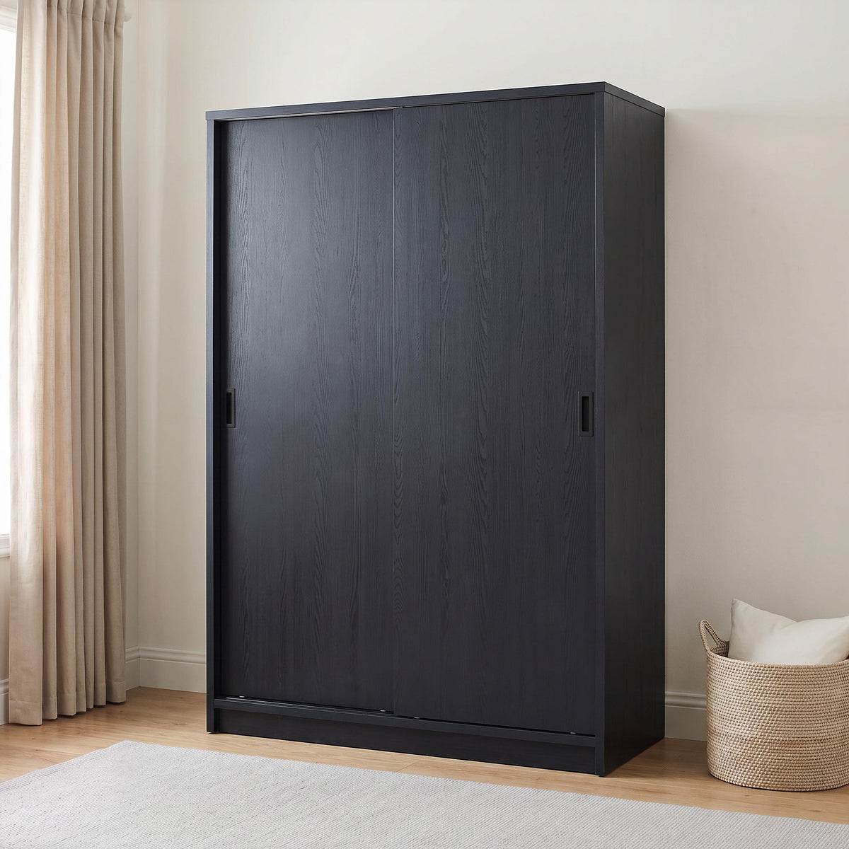 Noble Black 2-door Bedroom Wardrobe Storage Cabinet Armoire from Coaster - Luna Furniture