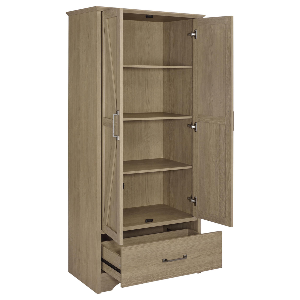 Arvida Latte 2-door Bedroom Wardrobe Storage Cabinet Armoire from Coaster - Luna Furniture