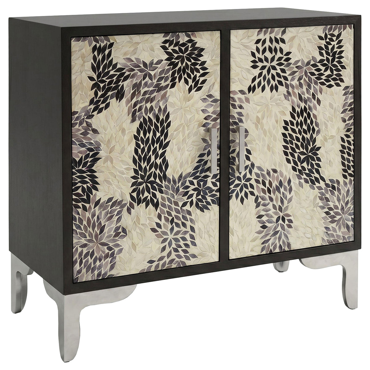 Forbes Black 2-Door Bone Inlay Accent Cabinet from Coaster - Luna Furniture