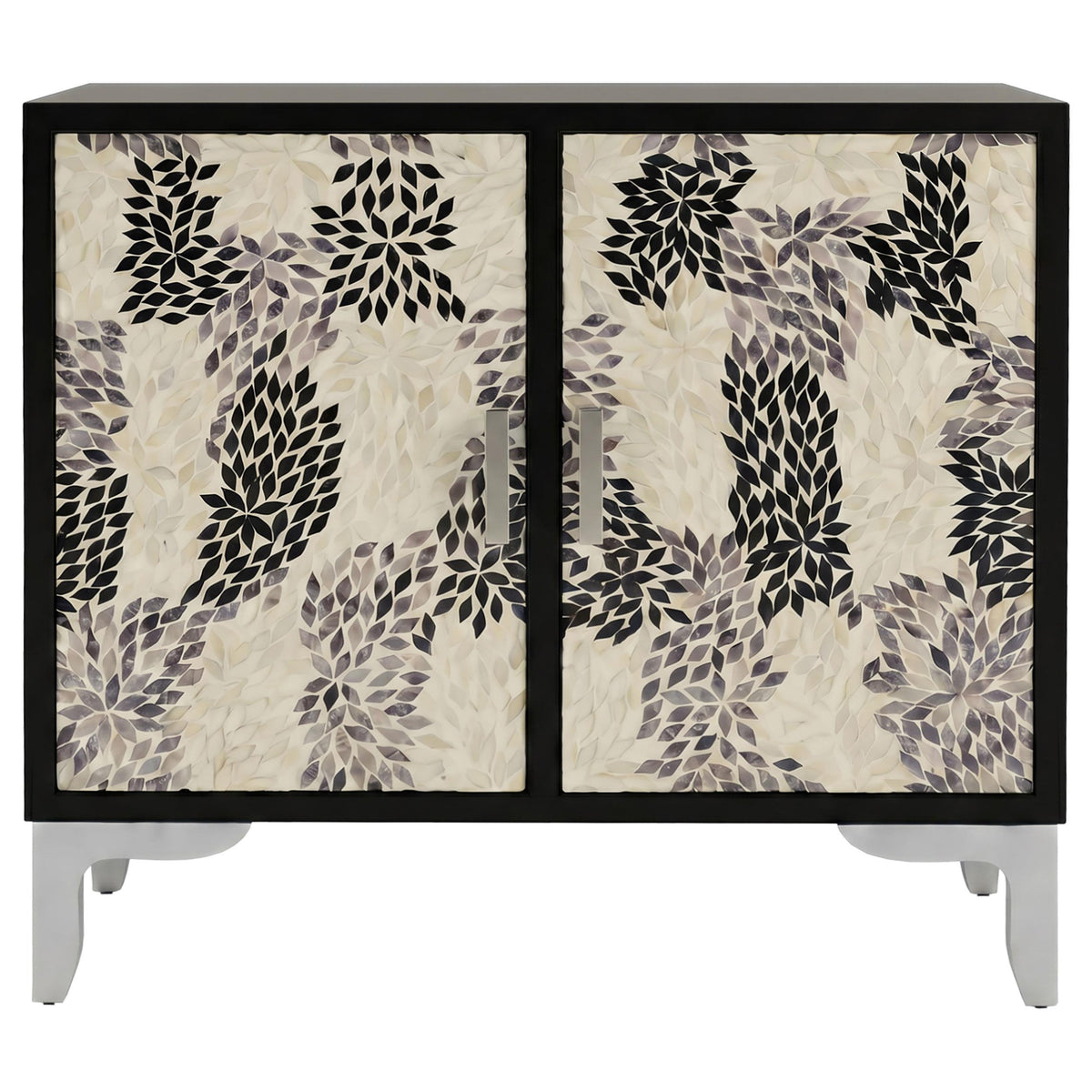 Forbes Black 2-Door Bone Inlay Accent Cabinet from Coaster - Luna Furniture