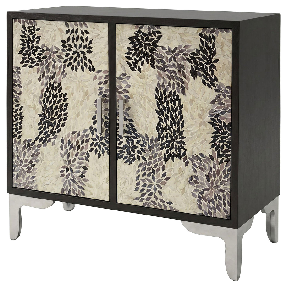 Forbes Black 2-Door Bone Inlay Accent Cabinet from Coaster - Luna Furniture