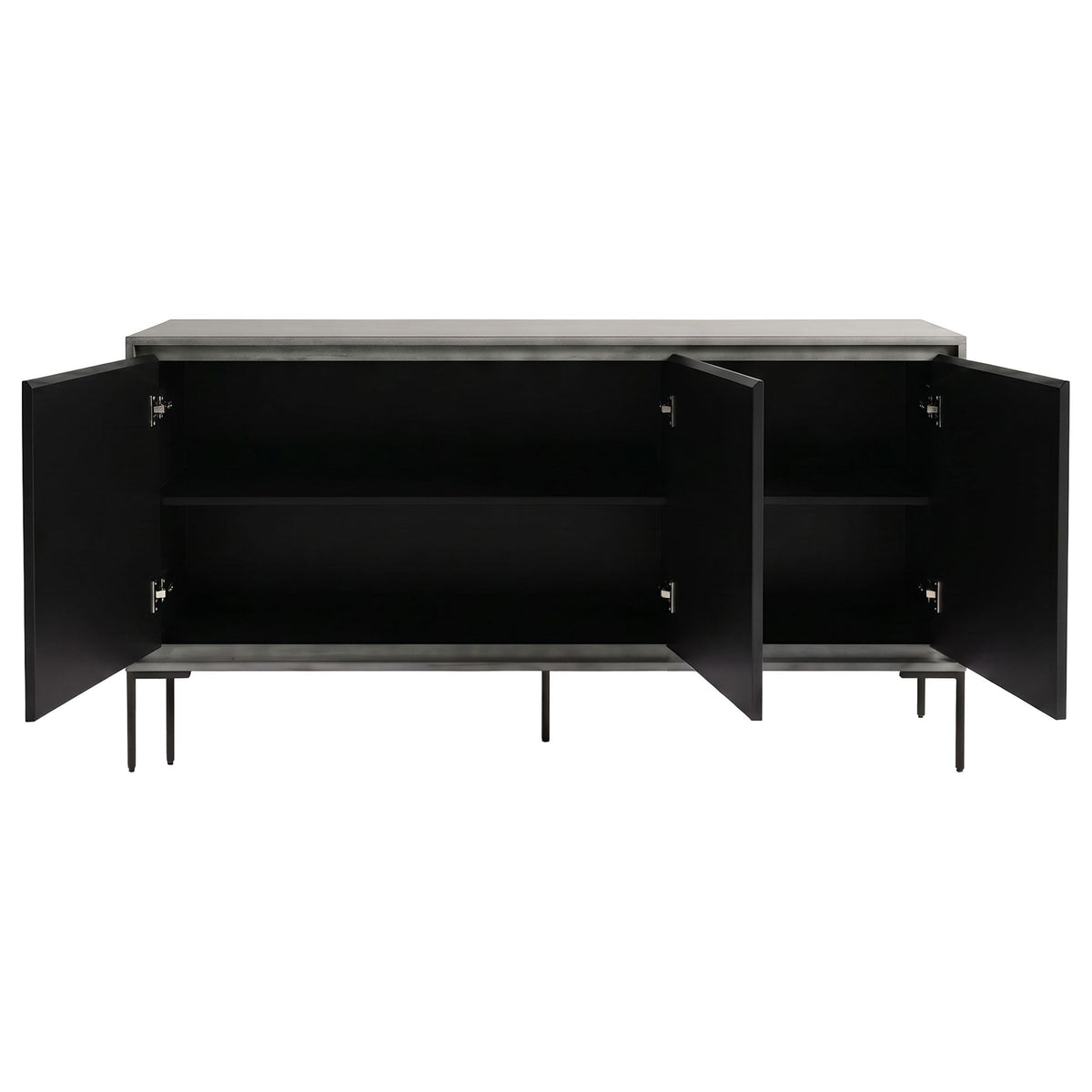 Krause Grey 3-door Bone Inlay Accent Cabinet and Black from Coaster - Luna Furniture