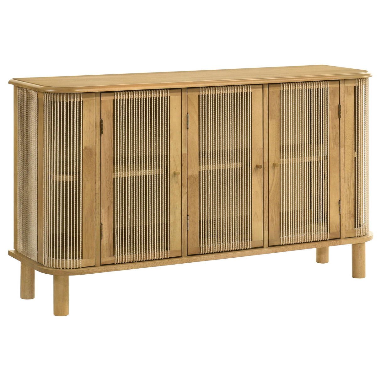 Ervine Natural 3-Door Rope Panel Sideboard Accent Storage Cabinet from Coaster - Luna Furniture