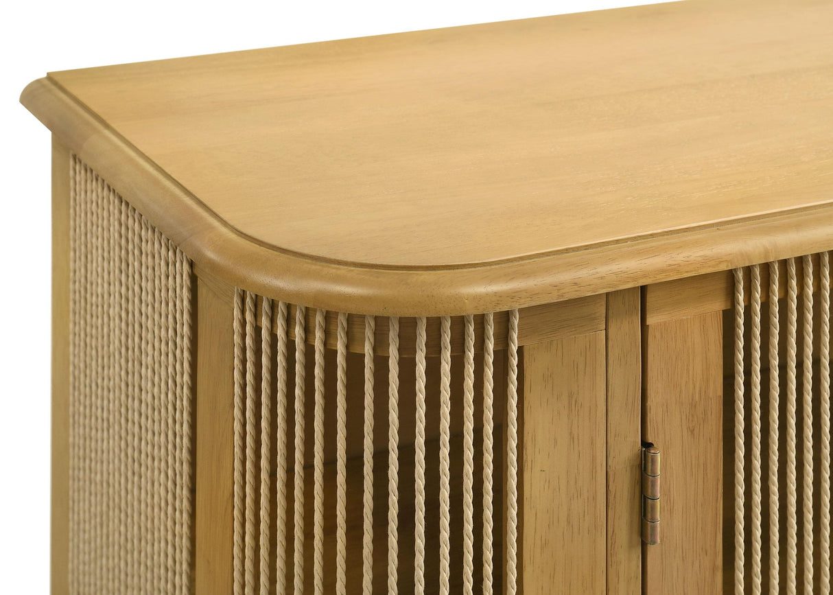 Ervine Natural 3-Door Rope Panel Sideboard Accent Storage Cabinet from Coaster - Luna Furniture