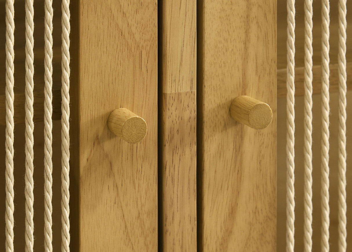 Ervine Natural 3-Door Rope Panel Sideboard Accent Storage Cabinet from Coaster - Luna Furniture