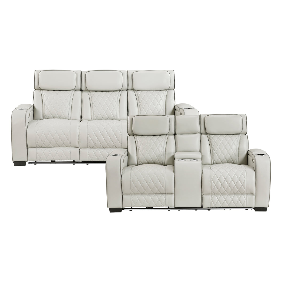 9516TPE*2PWH 2pc Set: Sofa, Love (Power) from Homelegance - Luna Furniture
