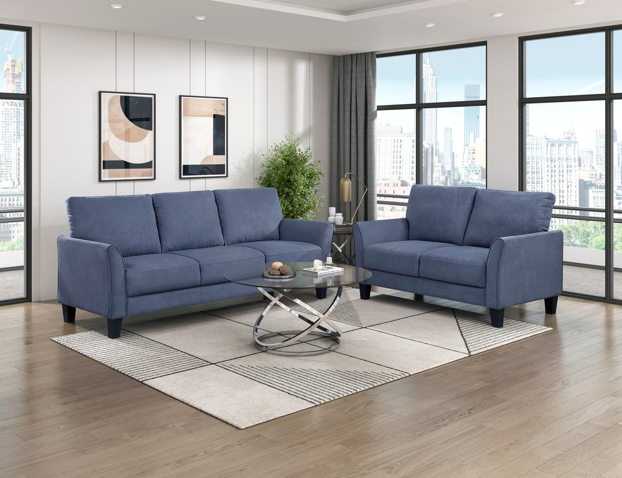 Aliana Blue Sofa and Loveseat from Homelegance - Luna Furniture