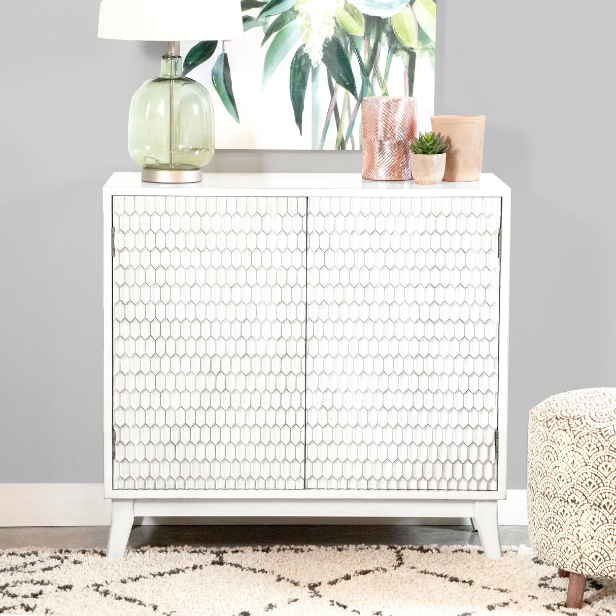 Gambon White Rectangular 2-Door Accent Cabinet from Coaster - Luna Furniture