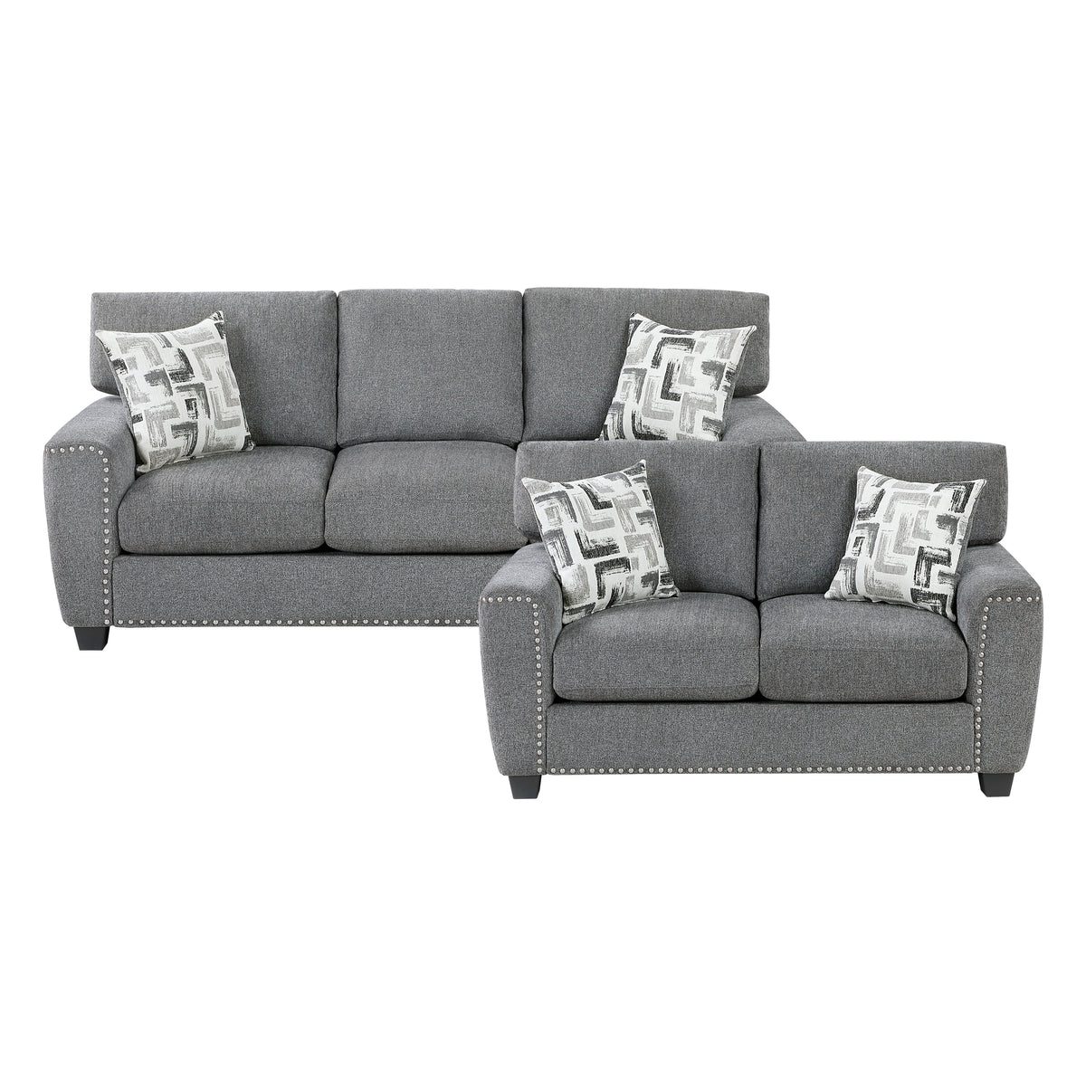 9538DGY*2 2pc Set: Sofa, Love from Homelegance - Luna Furniture