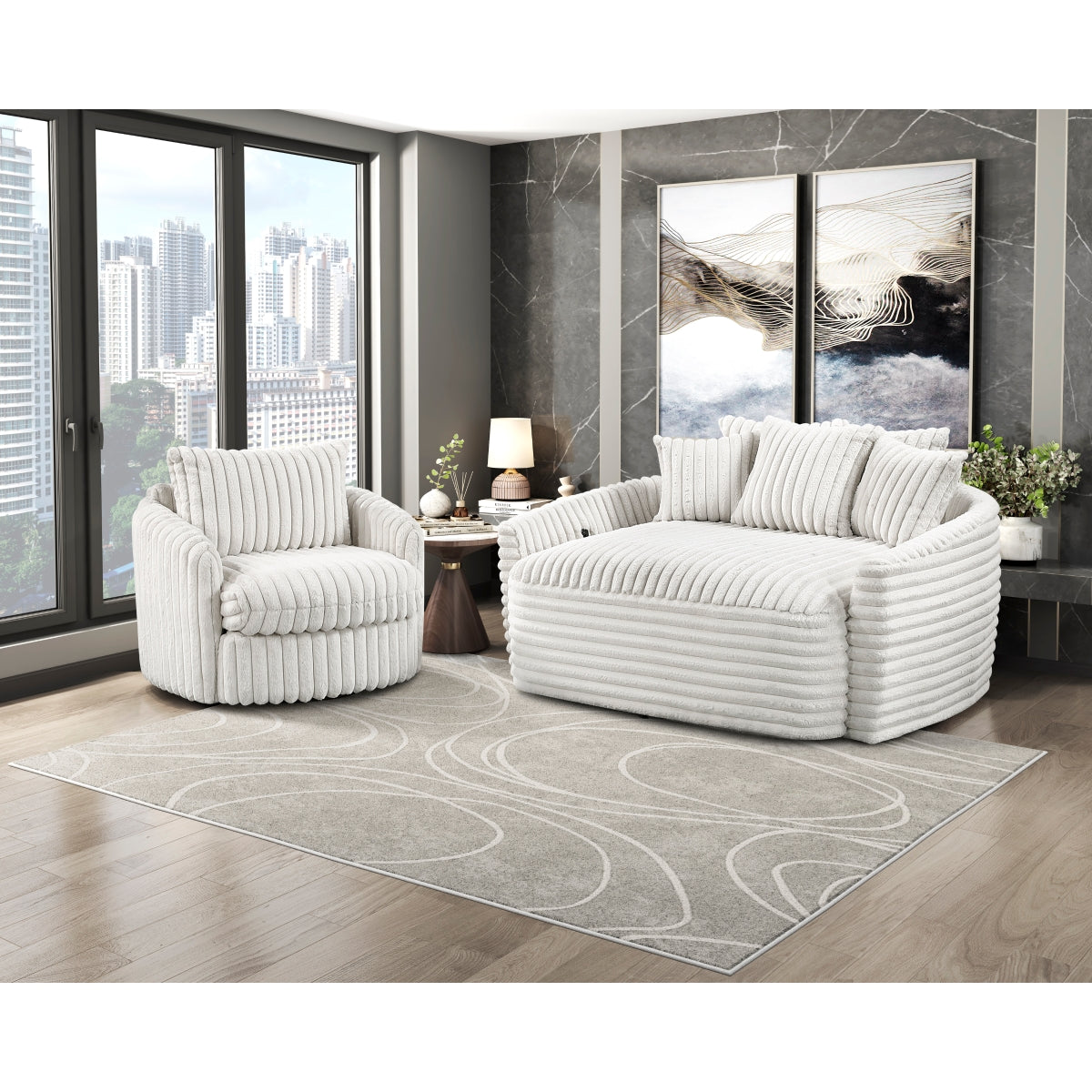 Tomball Beige Oversized Chaise Lounge from Homelegance - Luna Furniture